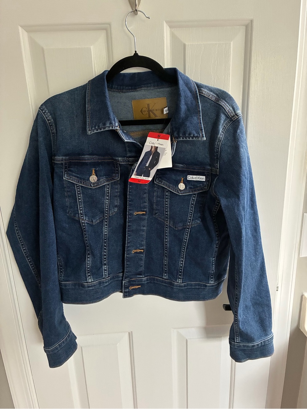 NWT Calvin Klein Women's Jean Jacket - Storm Blue Denim - Size Medium -